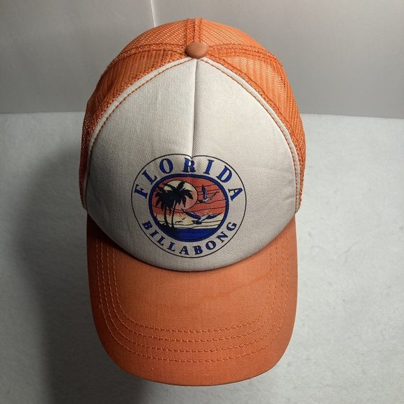 Billabong Accessories - Billabong Foam Mesh Trucker Hat Florida Snapback Orange Florida Sunset Billabong